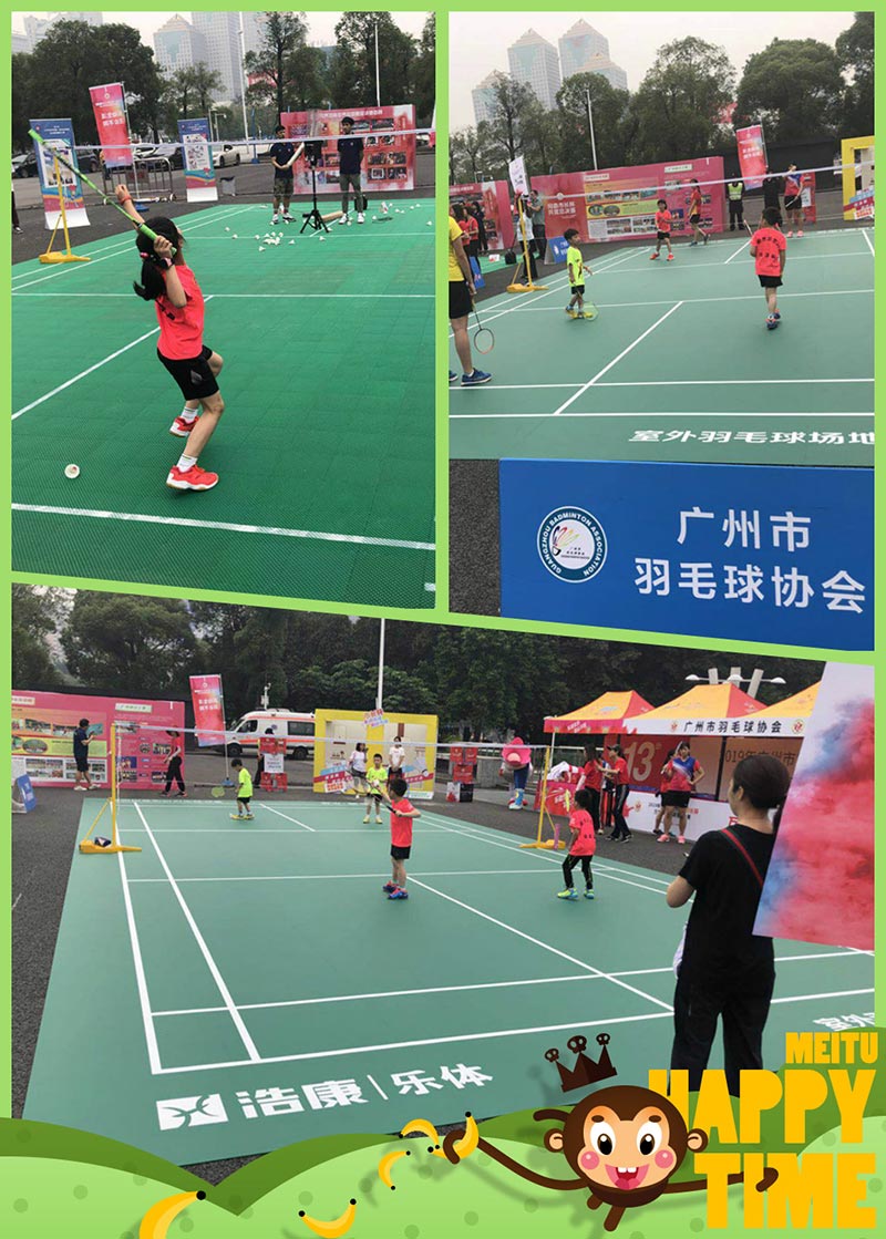 Haokang outdoor badminton floor stunning 2019 Guangzhou 